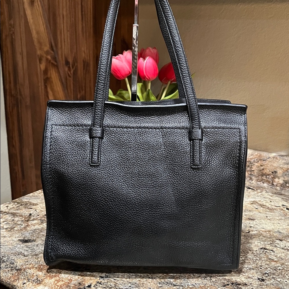 Salvatore Ferragamo EUC Amy Gancini Tote Bag Black Pebbled Leather - Picture 6 of 15